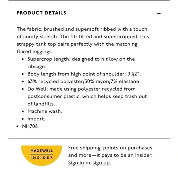 Madewell MWL brushed ribbed cropped tank - Picture 8 of 8